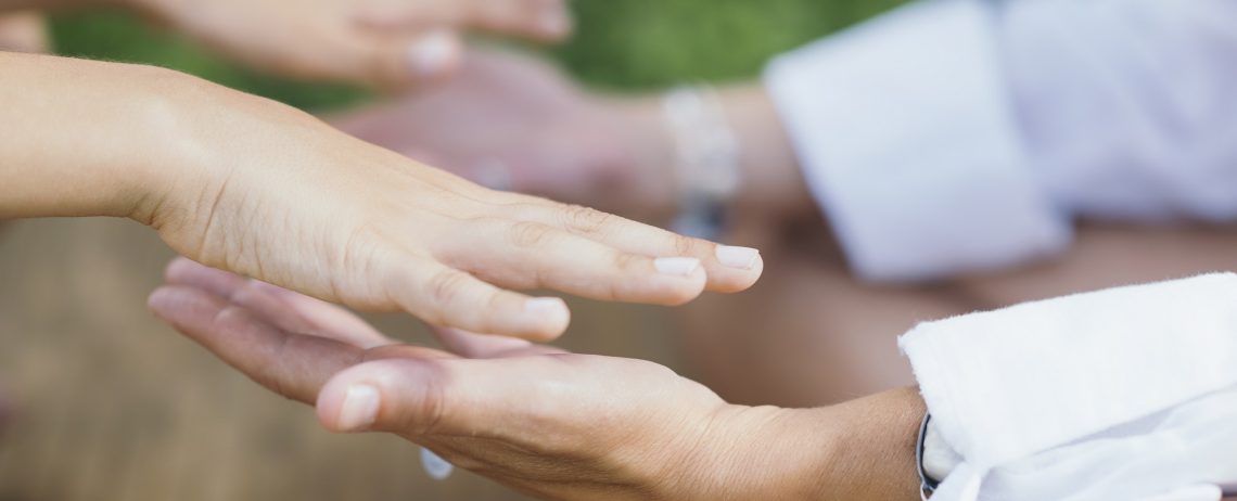 Healing Hands. Spiritual Healer Working with Client, Transferring Energy